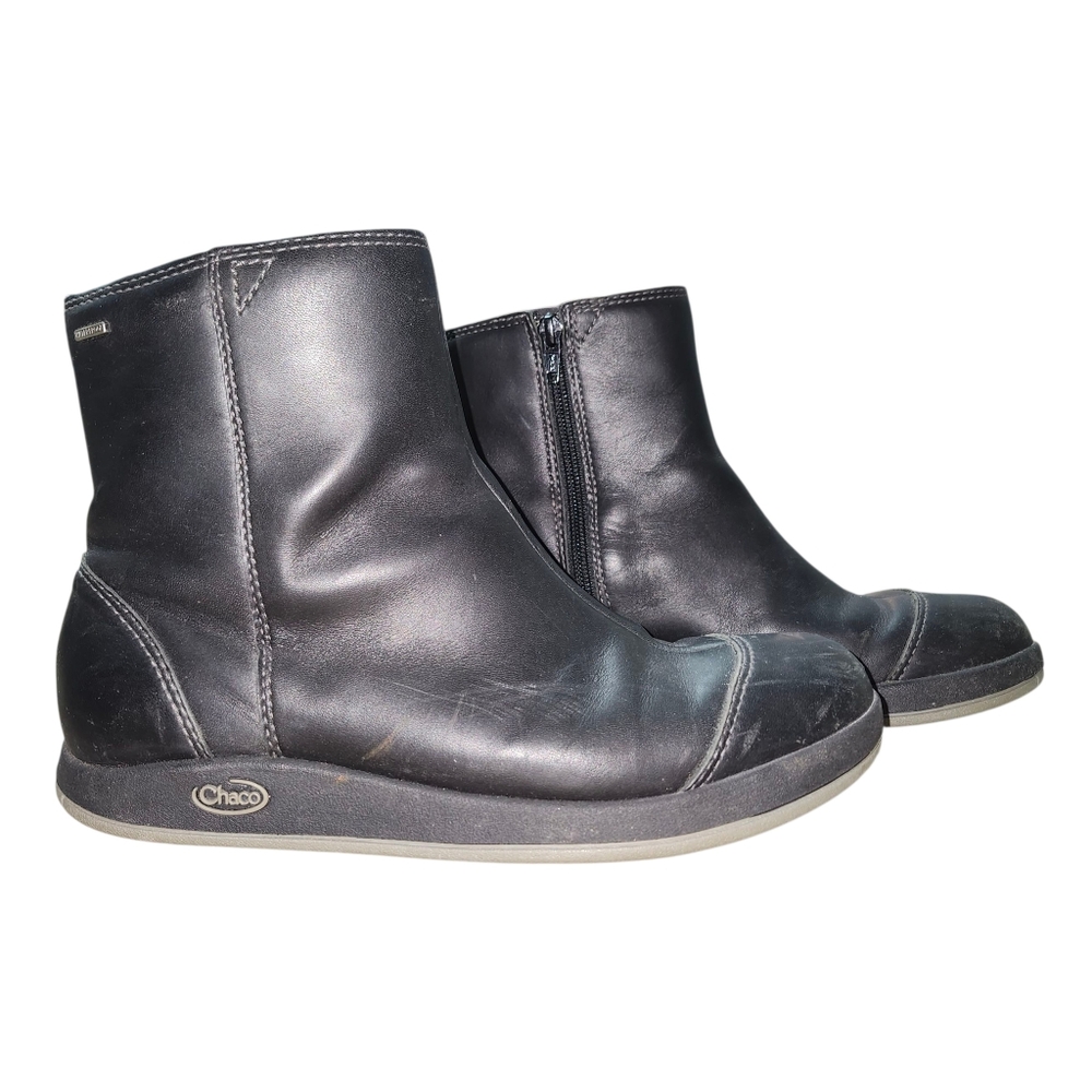 Chaco Black Leather Ankle Boots